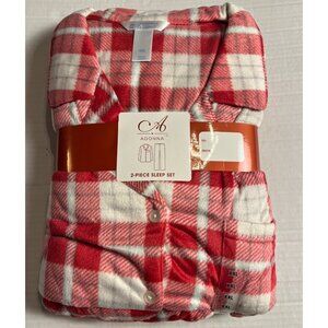 Adonna XXL Red & White Plaid 2-Piece Sleepwear Set  100% Polyester